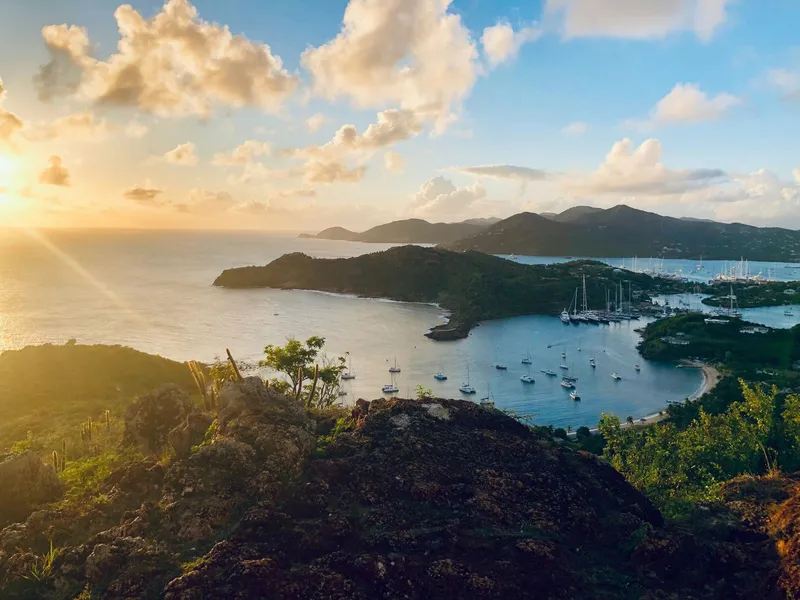 English Harbour and Nelson's Dockyard viewed from The Inn, Antigua