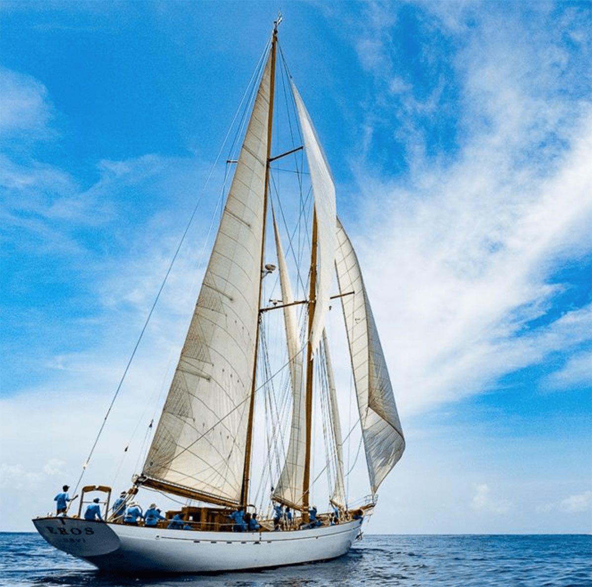Sailing boats during regatta season in Antigua