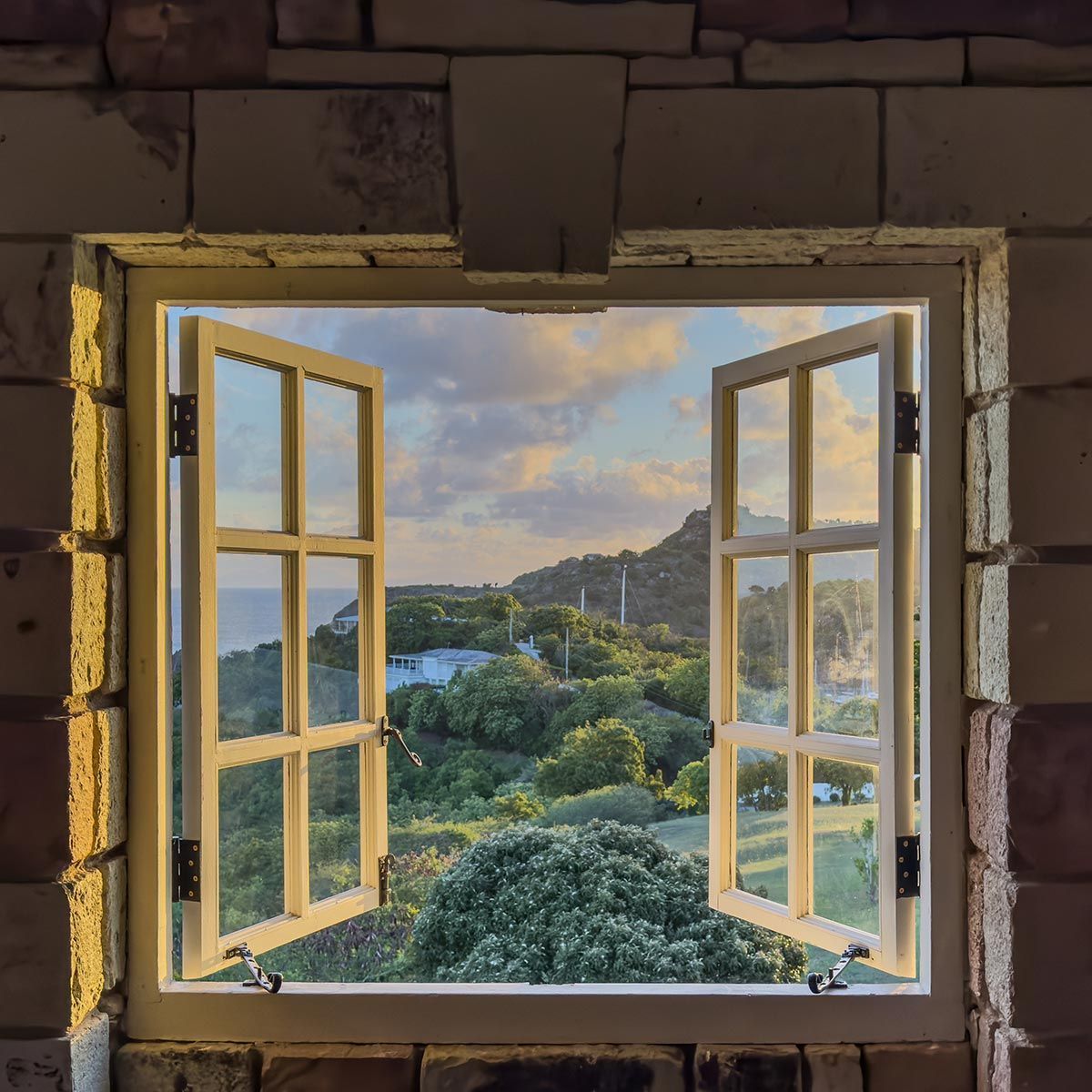 Stone Bar window view at The Inn at English Harbour