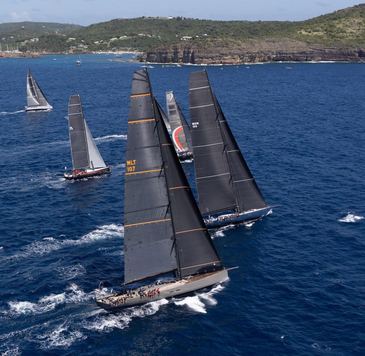 RORC Caribbean 600 sailing race with The Inn's harbour in view