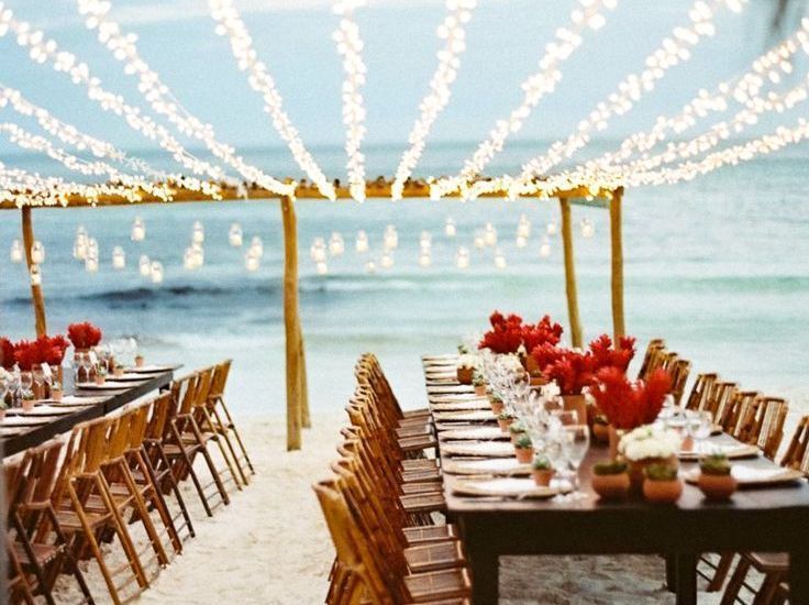 Wedding reception on Galleon Beach at The Inn at English Harbour